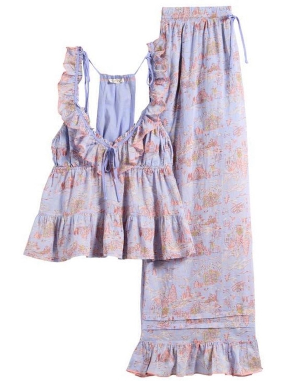 🆕Bnwt.. Free People Tangled Lights Printed Set In
Cornflower Combo